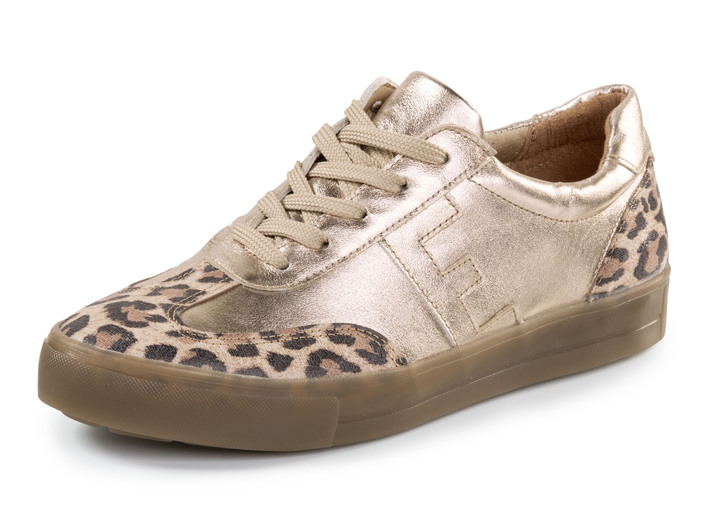Slipper & Schnürschuhe - ELENA EDEN Schnür-Sneaker aus genarbtem Nappaleder, in Größe 036 bis 042, in Farbe ALTGOLD-BRAUN Ansicht 1