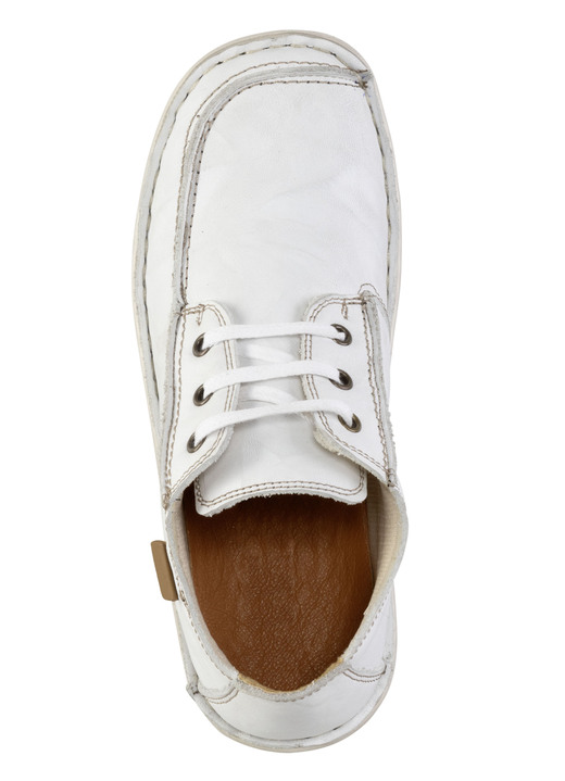 Slipper & Schnürschuhe - ELENA EDEN Schnürschuh aus Nappaleder mit Knitter-Struktur, in Größe 036 bis 042, in Farbe WEISS Ansicht 2