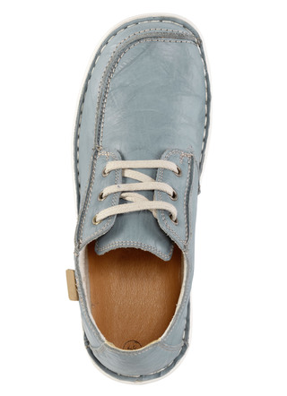 Slipper & Schnürschuhe - ELENA EDEN Schnürschuh aus Nappaleder mit Knitter-Struktur, in Größe 036 bis 042, in Farbe JEANS