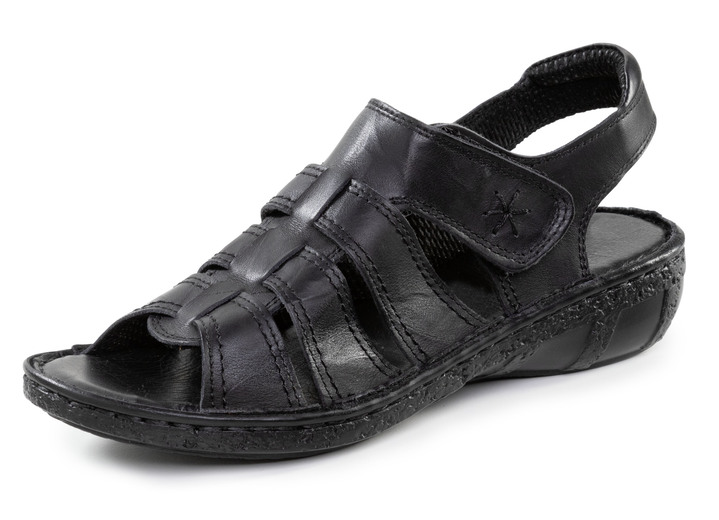 Sandaletten & Pantoletten - ELENA EDEN Sandale aus Nappaleder mit dezenter Knitter-Struktur, in Größe 036 bis 042, in Farbe WEISS-BLAU Ansicht 4