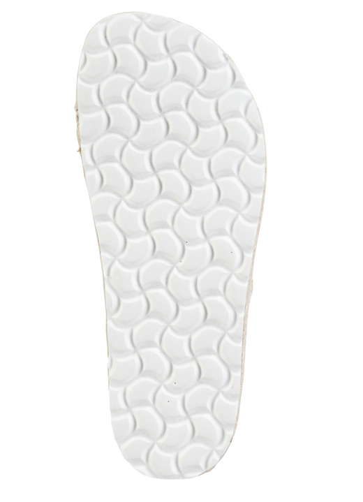 Sandaletten & Pantoletten - ELENA EDEN Pantolette aus grob gewebtem Textilmaterial, in Größe 036 bis 042, in Farbe BEIGE-WEISS Ansicht 3