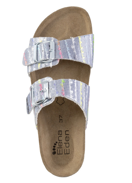 Sandaletten & Pantoletten - ELENA EDEN Pantolette aus interessant dessiniertem Synthetik, in Größe 036 bis 042, in Farbe PINK-BUNT Ansicht 5