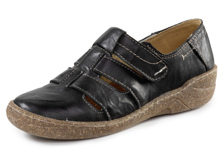 Slipper & Schnürschuhe - ELENA EDEN Slipper mit Knitter-Struktur, in Größe 036 bis 042, in Farbe KIESEL Ansicht 4