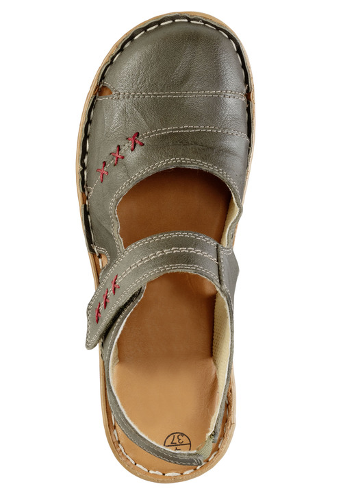 Slipper & Schnürschuhe - ELENA EDEN Slipper aus Nappaleder mit Knitter-Struktur, in Größe 036 bis 042, in Farbe KHAKI Ansicht 2