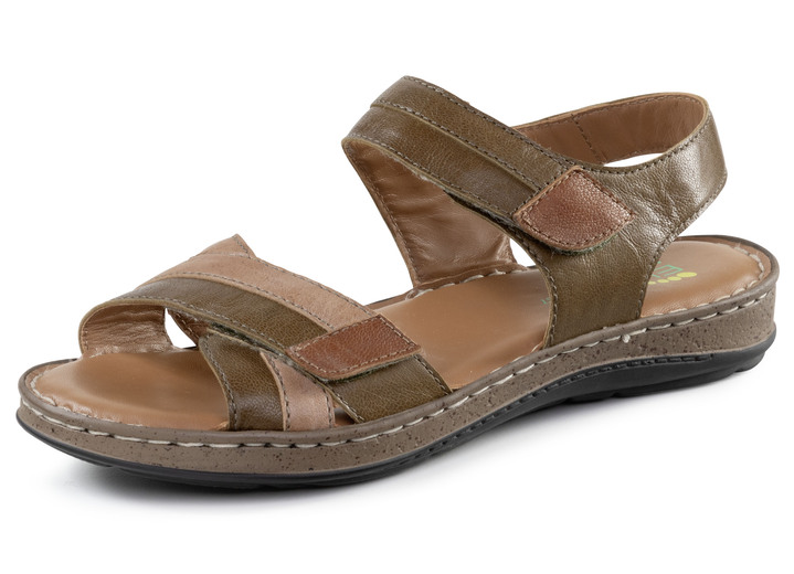 Sandaletten & Pantoletten - ELENA EDEN Sandale aus Nappaleder mit Kontrastbesätzen, in Größe 036 bis 042, in Farbe PETROL-BLAU Ansicht 4