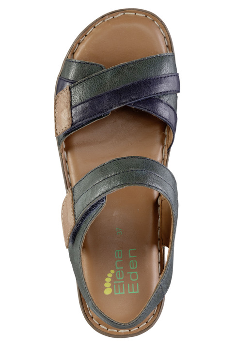 Sandaletten & Pantoletten - ELENA EDEN Sandale aus Nappaleder mit Kontrastbesätzen, in Größe 036 bis 042, in Farbe PETROL-BLAU Ansicht 2