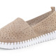 Slipper & Schnürschuhe - ELENA EDEN, sommerliche Damen-Slipper, Weite H, mit herausnehmbarem Fußbett, in Größe 036 bis 042, in Farbe JEANS – Farbe TAUPE – Ansicht 1