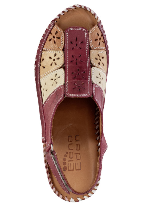 Sandaletten & Pantoletten - ELENA EDEN Sandalette aus weichem, perforiertem Nappaleder, in Größe 036 bis 041, in Farbe RUBINROT-BUNT Ansicht 2