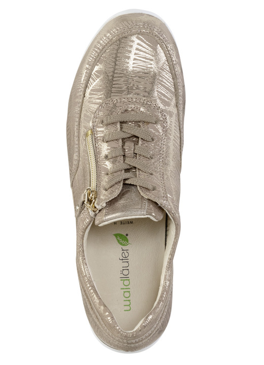 Damen - Waldläufer Schnür-Sneaker aus effektvoll geprägtem Nubukleder, in Größe 3 1/2 bis 8, in Farbe ANTIKGOLD Ansicht 2