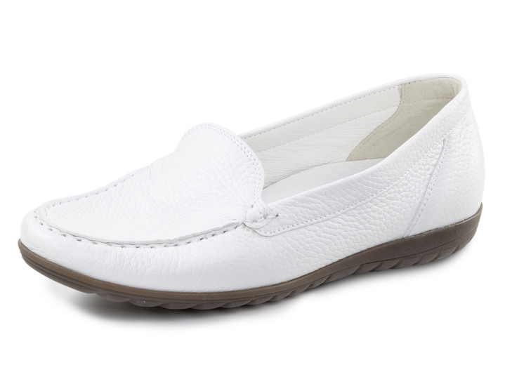 Slipper & Schnürschuhe - Waldläufer Slipper aus edlem Hirschleder, in Größe 3 1/2 bis 8, in Farbe WEISS Ansicht 1