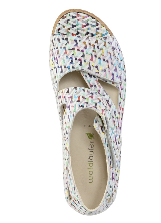 Sandaletten & Pantoletten - Waldläufer Sandale aus effektvoll bedrucktem Nubukleder, in Größe 045 bis 090, in Farbe ECRU-BUNT Ansicht 2