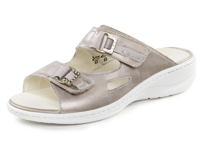 Sandaletten & Pantoletten - Waldläufer Pantolette mit Metallschmuck mit Glitzersteinchen, in Größe 3 1/2 bis 8, in Farbe SCHWARZ Ansicht 4