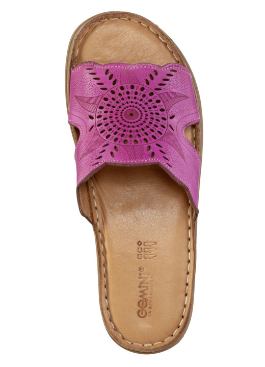 Sandaletten & Pantoletten - Gemini Pantolette aus Nappaleder mit Perforation, in Größe 036 bis 042, in Farbe PINK Ansicht 2