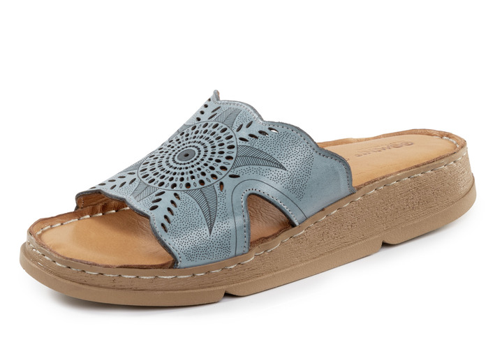 Sandaletten & Pantoletten - Gemini Pantolette aus Nappaleder mit Perforation, in Größe 036 bis 042, in Farbe PINK Ansicht 4