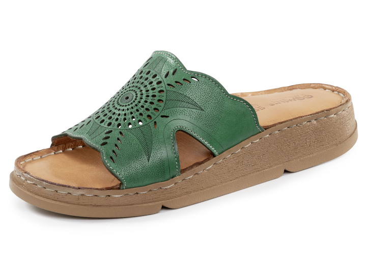 Sandaletten & Pantoletten - Gemini Pantolette aus Nappaleder mit Perforation, in Größe 036 bis 042, in Farbe PINK Ansicht 10