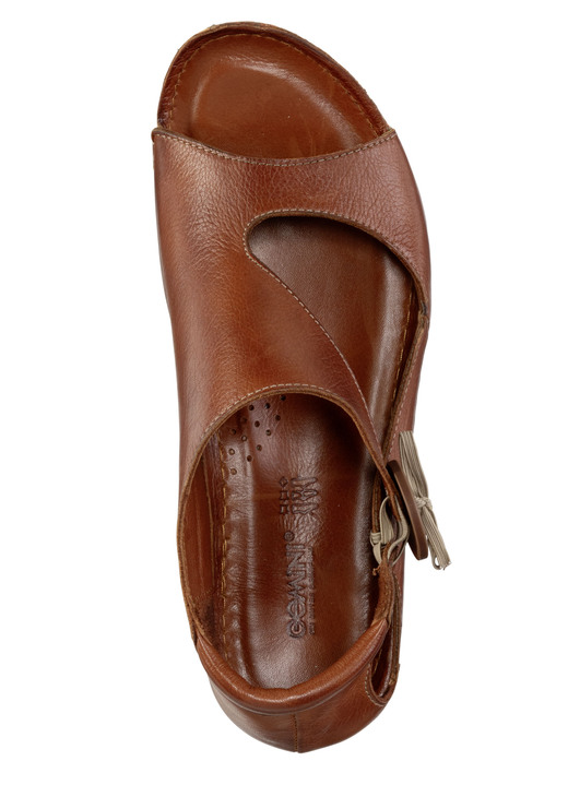 Sandaletten & Pantoletten - Gemini Sandale aus teils schattiertem Rind-Nappaleder, in Größe 036 bis 042, in Farbe COGNAC Ansicht 2