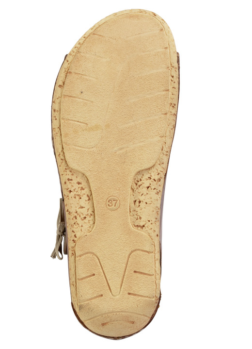Sandaletten & Pantoletten - Gemini Sandale aus teils schattiertem Rind-Nappaleder, in Größe 036 bis 042, in Farbe COGNAC Ansicht 3