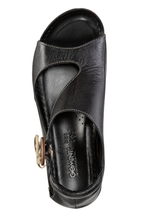 Sandaletten & Pantoletten - Gemini Sandale aus teils schattiertem Rind-Nappaleder, in Größe 036 bis 042, in Farbe SCHWARZ Ansicht 2