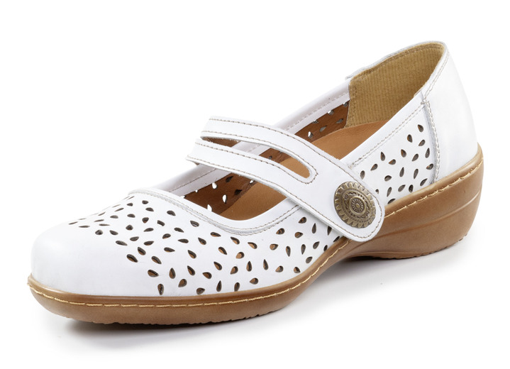Slipper & Schnürschuhe - ELENA EDEN, sommerliche Damen-Spangenschuhe, Weite H, mit herausnehmbarem Fußbett, in Größe 036 bis 043, in Farbe WEISS Ansicht 1