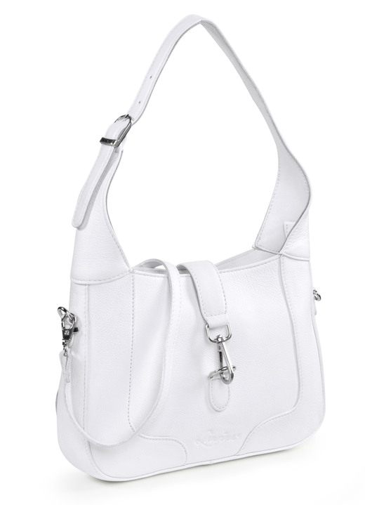 Taschen - Laurina Tasche aus genarbtem Nappaleder, in Farbe WEISS Ansicht 1