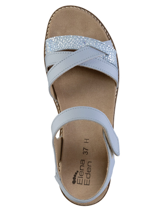 Sandaletten & Pantoletten - ELENA EDEN, modische Damen-Sandale, Weite H, mit herausnehmbarem Fußbett, in Größe 036 bis 042, in Farbe BLEU Ansicht 2