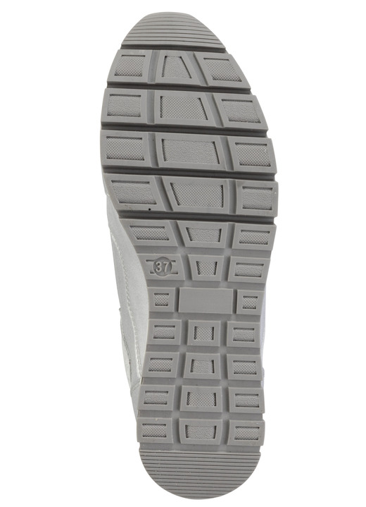 Slipper & Schnürschuhe - ELENA EDEN Sneaker aus Nappaleder und silbergrau geprägtem Veloursleder, in Größe 036 bis 042, in Farbe WEISS Ansicht 6