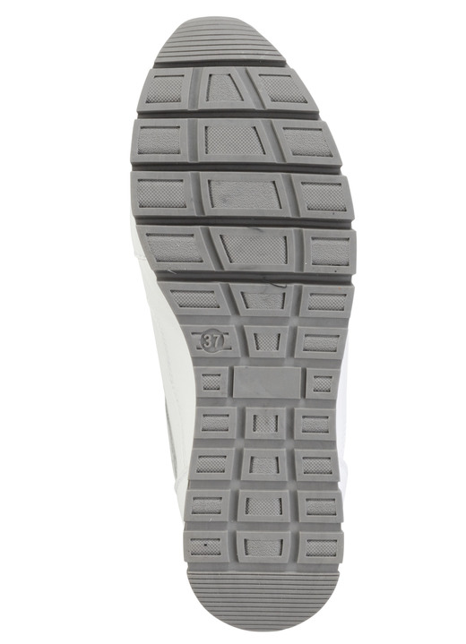 Slipper & Schnürschuhe - ELENA EDEN Sneaker aus Nappaleder und silbergrau geprägtem Veloursleder, in Größe 036 bis 042, in Farbe WEISS Ansicht 3