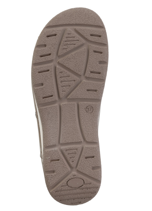 Sandaletten & Pantoletten - ELENA EDEN, bequeme Damen-Pantoletten, Weite H, mit herausnehmbarem Fußbett, in Größe 036 bis 042, in Farbe TAUPE-ANTIKBRONZE Ansicht 3