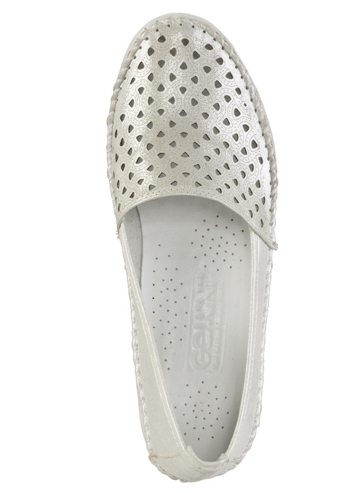 Slipper & Schnürschuhe - Gemini Mokassin-Slipper aus weichem, glänzend geprägtem Nappaleder, in Größe 036 bis 042, in Farbe MATTSILBER Ansicht 2