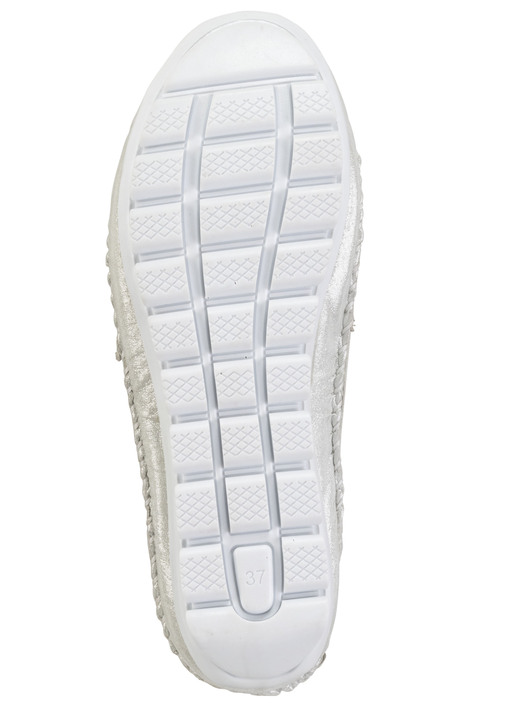 Slipper & Schnürschuhe - Gemini Mokassin-Slipper aus weichem, glänzend geprägtem Nappaleder, in Größe 036 bis 042, in Farbe MATTSILBER Ansicht 3