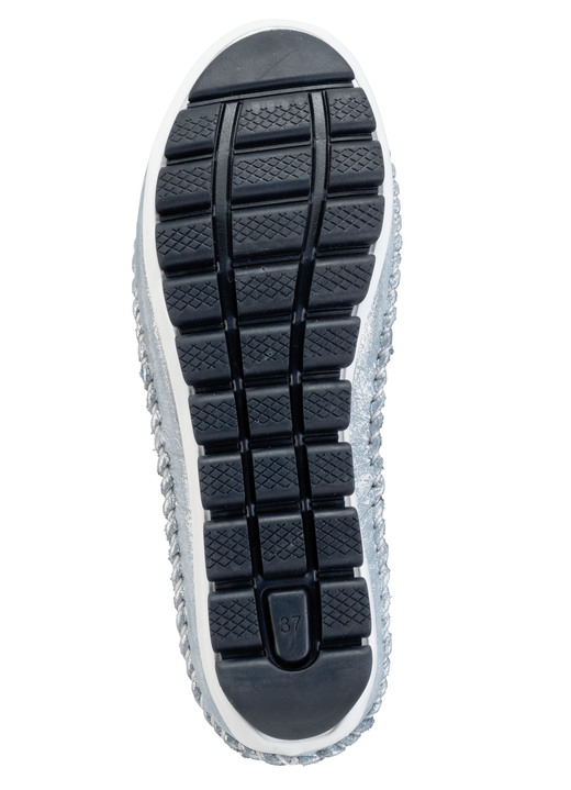 Slipper & Schnürschuhe - Gemini Mokassin-Slipper aus weichem, glänzend geprägtem Nappaleder, in Größe 036 bis 042, in Farbe MATTSILBER Ansicht 6
