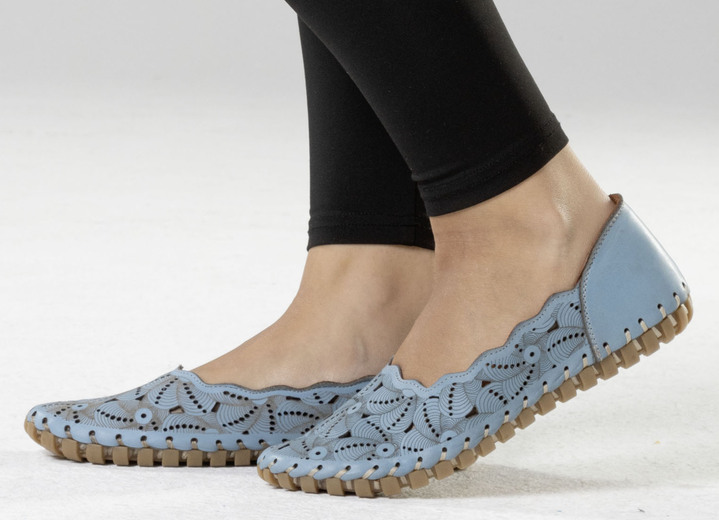 Pumps & Ballerina - ELENA EDEN Ballerina mit interessanter Prägung, in Größe 036 bis 041, in Farbe JEANS Ansicht 5