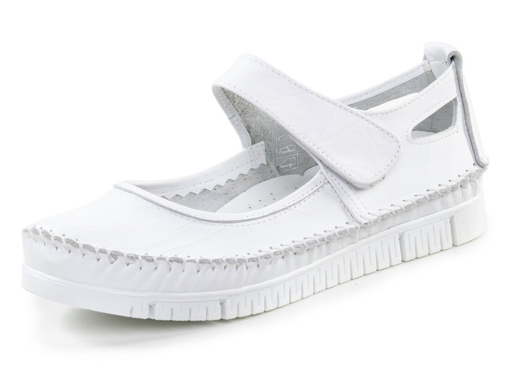 Slipper & Schnürschuhe - Gemini Mokassin-Slipper mit dezenter Knitter-Struktur, in Größe 036 bis 042, in Farbe JEANS Ansicht 4