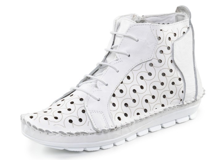 Stiefel & Stiefeletten - Gemini Bootie mit Knitter-Struktur, in Größe 036 bis 042, in Farbe WEISS Ansicht 1