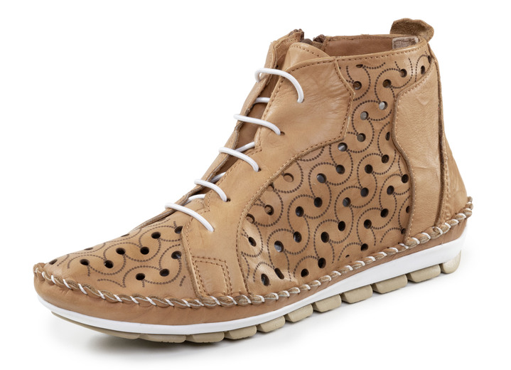 Stiefel & Stiefeletten - Gemini Bootie mit Knitter-Struktur, in Größe 036 bis 042, in Farbe WEISS Ansicht 4