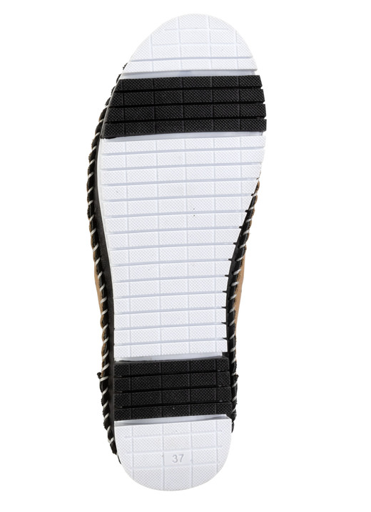 Slipper & Schnürschuhe - Gemini Mokassin-Slipper mit dezenter Knitter-Struktur, in Größe 036 bis 042, in Farbe TAUPE-WEISS Ansicht 6