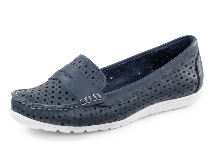 Slipper & Schnürschuhe - Gemini Slipper aus Nappaleder mit Lederspange, in Größe 036 bis 042, in Farbe WEISS Ansicht 4