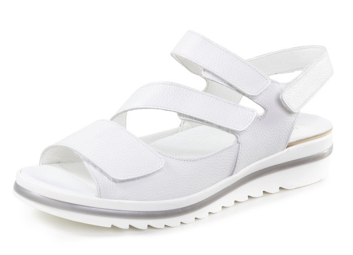 Sandaletten & Pantoletten - Waldläufer, bequeme Damen-Sandalen, Weite H, mit herausnehmbarem Fußbett, in Größe 3 1/2 bis 8, in Farbe JEANSBLAU Ansicht 7