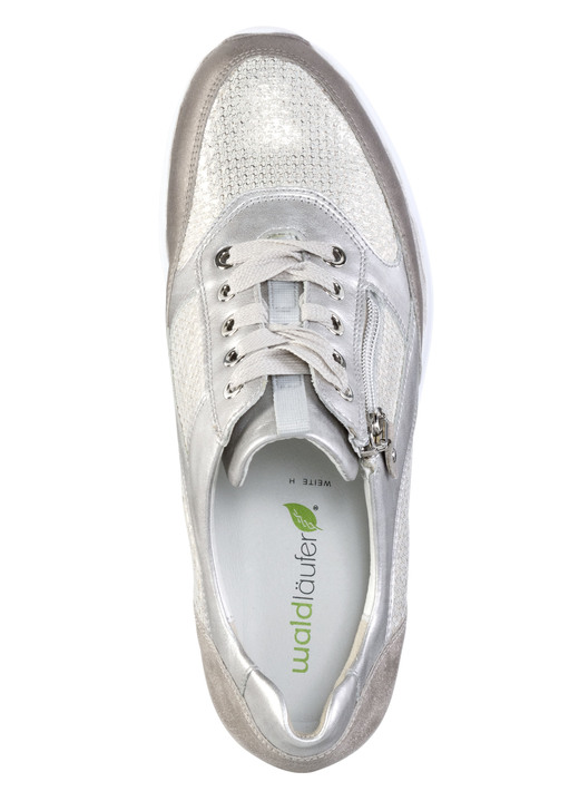 Slipper & Schnürschuhe - Waldläufer Sneaker aus edlem Leder-Materialmix, in Größe 3 1/2 bis 8, in Farbe JEANS-NATURWEISS Ansicht 5