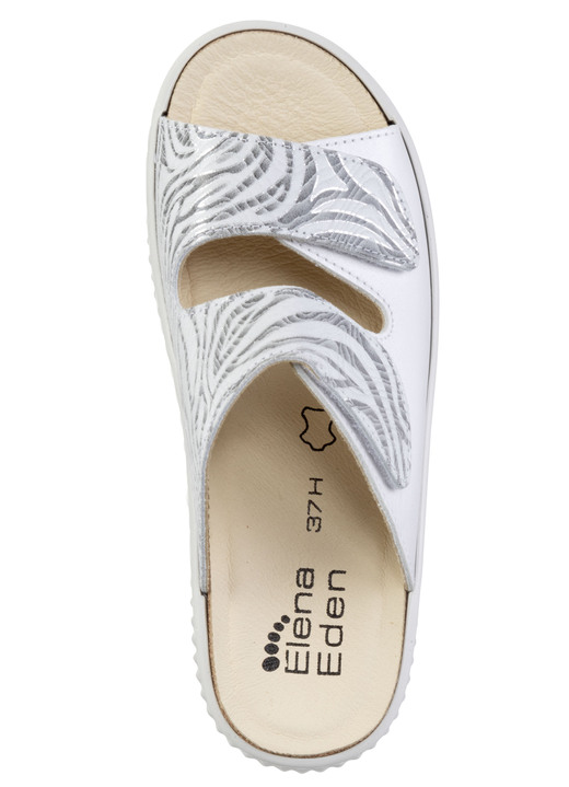 Schuhe - ELENA EDEN Pantolette mit teilweise schimmerndem Zebra-Druck, in Größe 036 bis 042, in Farbe PERLGRAU Ansicht 2