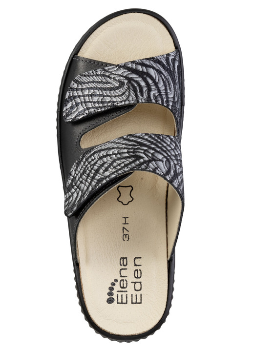 Schuhe - ELENA EDEN Pantolette mit teilweise schimmerndem Zebra-Druck, in Größe 036 bis 042, in Farbe PERLGRAU Ansicht 5