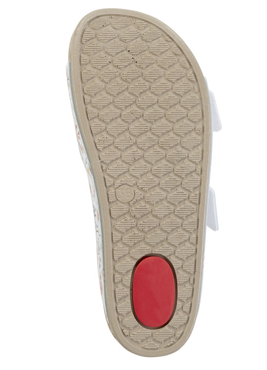 Sandaletten & Pantoletten - ELENA EDEN Pantolette aus teilweise floral bedrucktem Synthetik, in Größe 036 bis 042, in Farbe WEISS-BUNT Ansicht 3