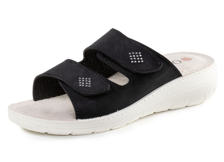 Sandaletten & Pantoletten - Pantolette mit Glitzersteinchen, in Größe 036 bis 042, in Farbe JEANS Ansicht 4