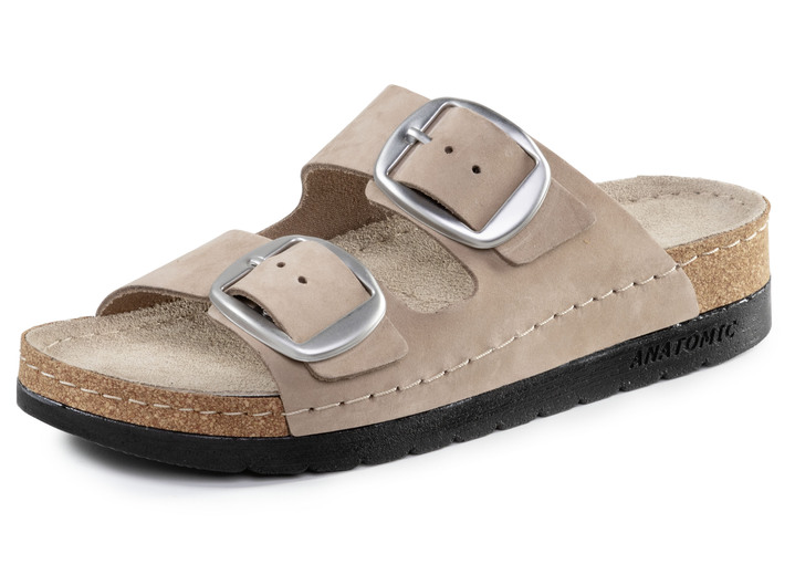 Sandaletten & Pantoletten - ELENA EDEN Pantolette aus Nubukleder, in Größe 036 bis 041, in Farbe SAND Ansicht 1