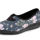 Hausschuhe - Bequeme Damen-Hausschuhe, Weite H, aus floral bedrucktem Meshmaterial, in Größe 036 bis 042, in Farbe GRAU-BUNT – Farbe GRAU-BUNT – Ansicht 1
