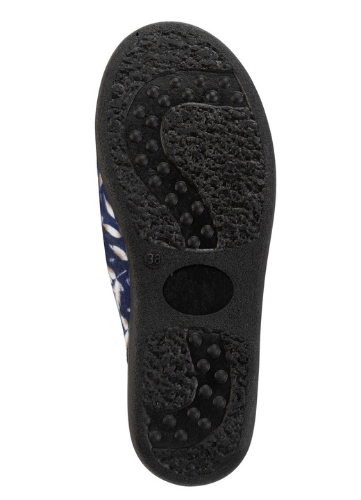 Schuhe - Zweierpack Pantoffeln aus samtig, weichem, bedrucktem Textilmaterial, in Größe 036 bis 042, in Farbe 1X BLAU, 1X BORDEAUX Ansicht 3