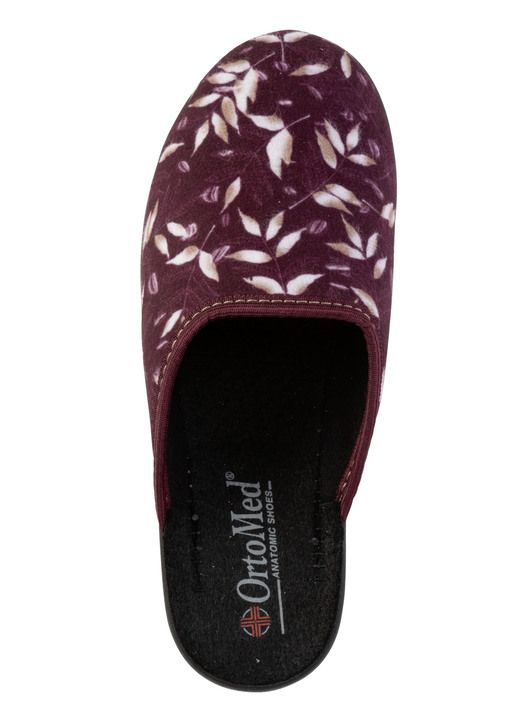 Schuhe - Zweierpack Pantoffeln aus samtig, weichem, bedrucktem Textilmaterial, in Größe 036 bis 042, in Farbe 1X BLAU, 1X BORDEAUX Ansicht 5