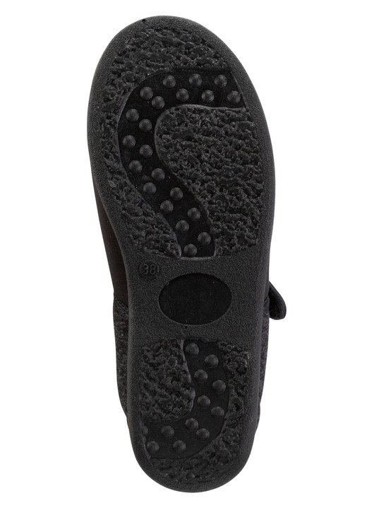 Hausschuhe - Spangenschuh aus weichem, teilweise meliertem Textilmaterial, in Größe 036 bis 042, in Farbe BORDEAUX Ansicht 6