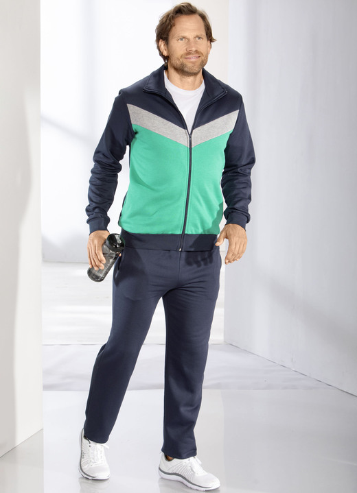 Freizeitanzüge - Freizeitanzug mit Seitentaschen, in Größe 024 bis 062, in Farbe MARINE-GRÜN Ansicht 2