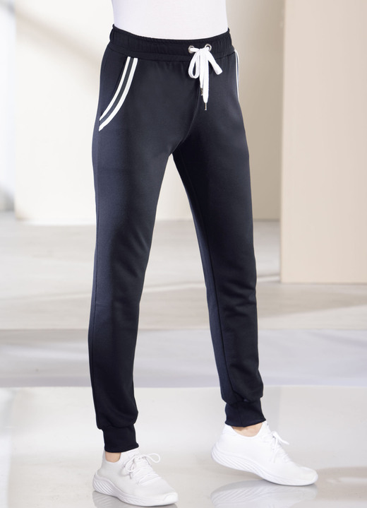 Freizeithosen - Freizeithose mit Dehnbund , in Größe 019 bis 052, in Farbe SCHWARZ Ansicht 2